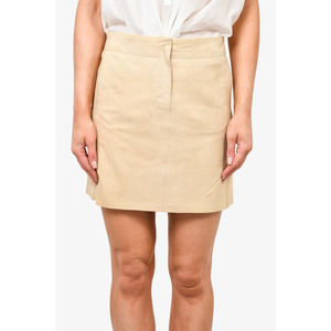 S Max Mara Beige Suede Mini Skirt Size 8